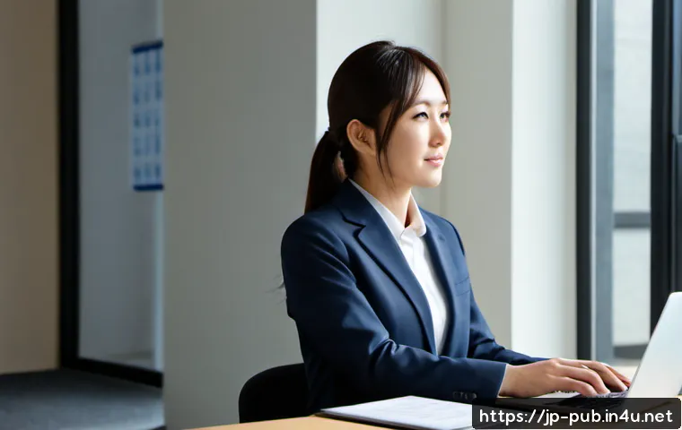 공공정책 연구기관 취업 팁 - Photorealistic Japanese job candidate in a neat business suit preparing for a public policy research...